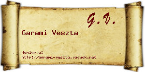 Garami Veszta névjegykártya